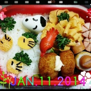 簡単キャラ弁☆ウッドストックのお弁当♪